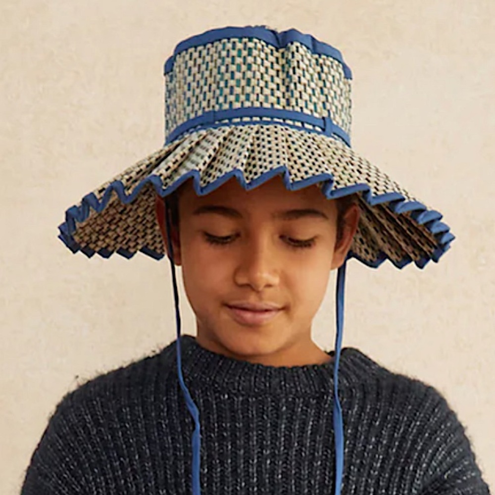 KIDS Pleated Straw Hat